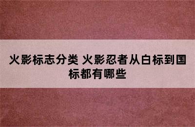 火影标志分类 火影忍者从白标到国标都有哪些